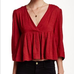 Free People Pleats On Me Blouse Size Large